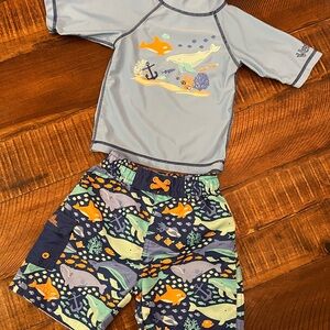 UV Skinz rash guard and Swim Trunks with Sea Life Design
